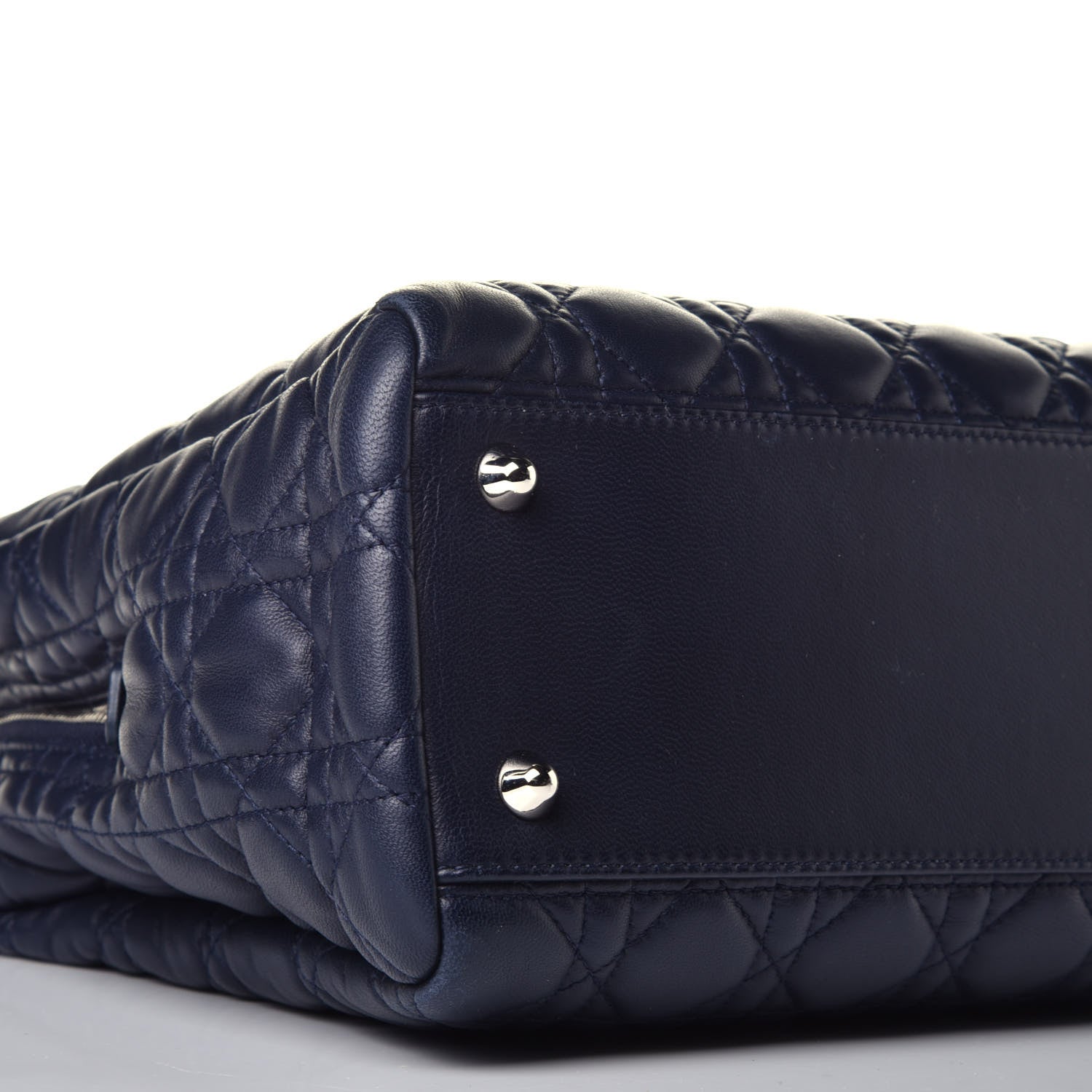 Christian Dior Lambskin Cannage Large Dior Soft Shopping Tote Navy 9 of 10