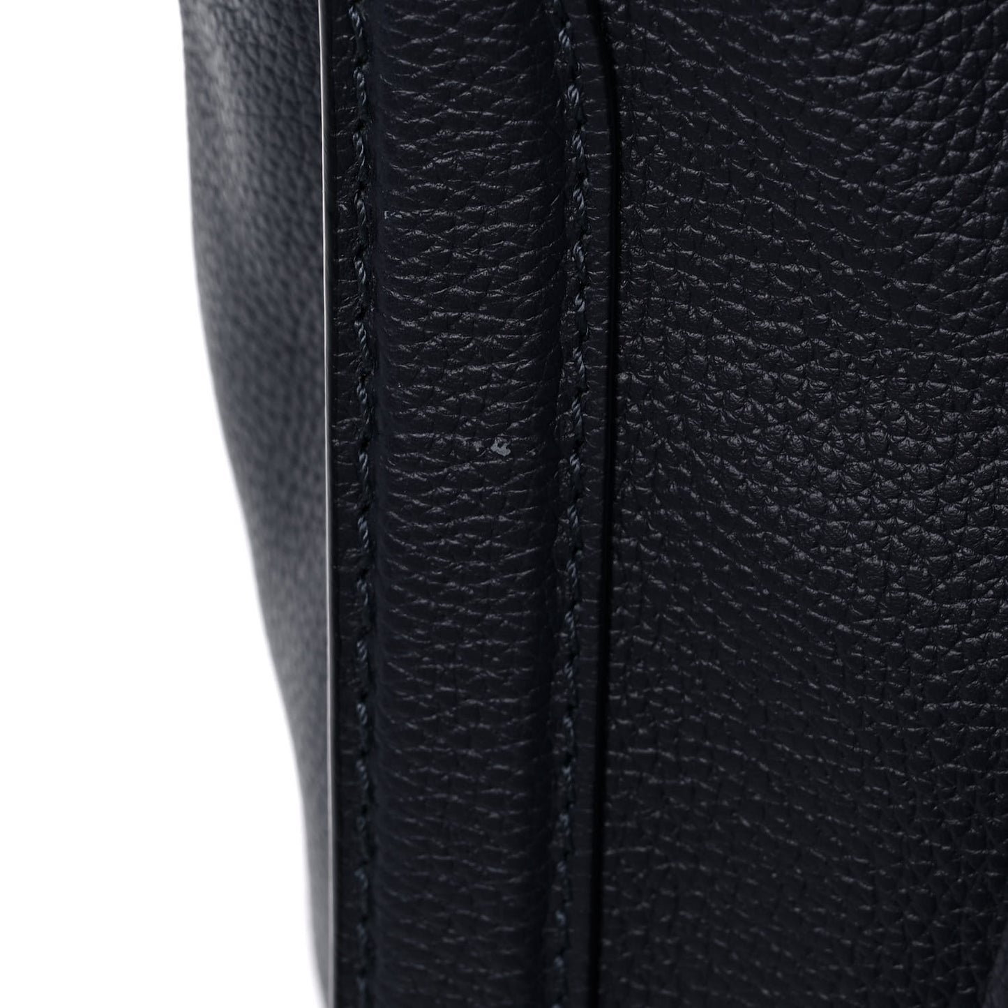 Pebbled Calfskin Large Skull Padlock Zip Around Tote Navy