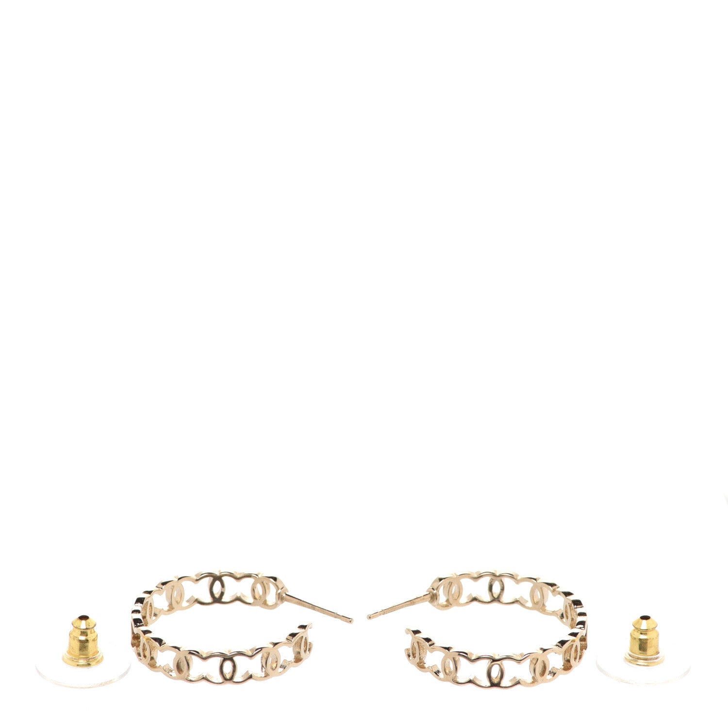 Chanel CC Hoop Earrings Gold 3 of 5