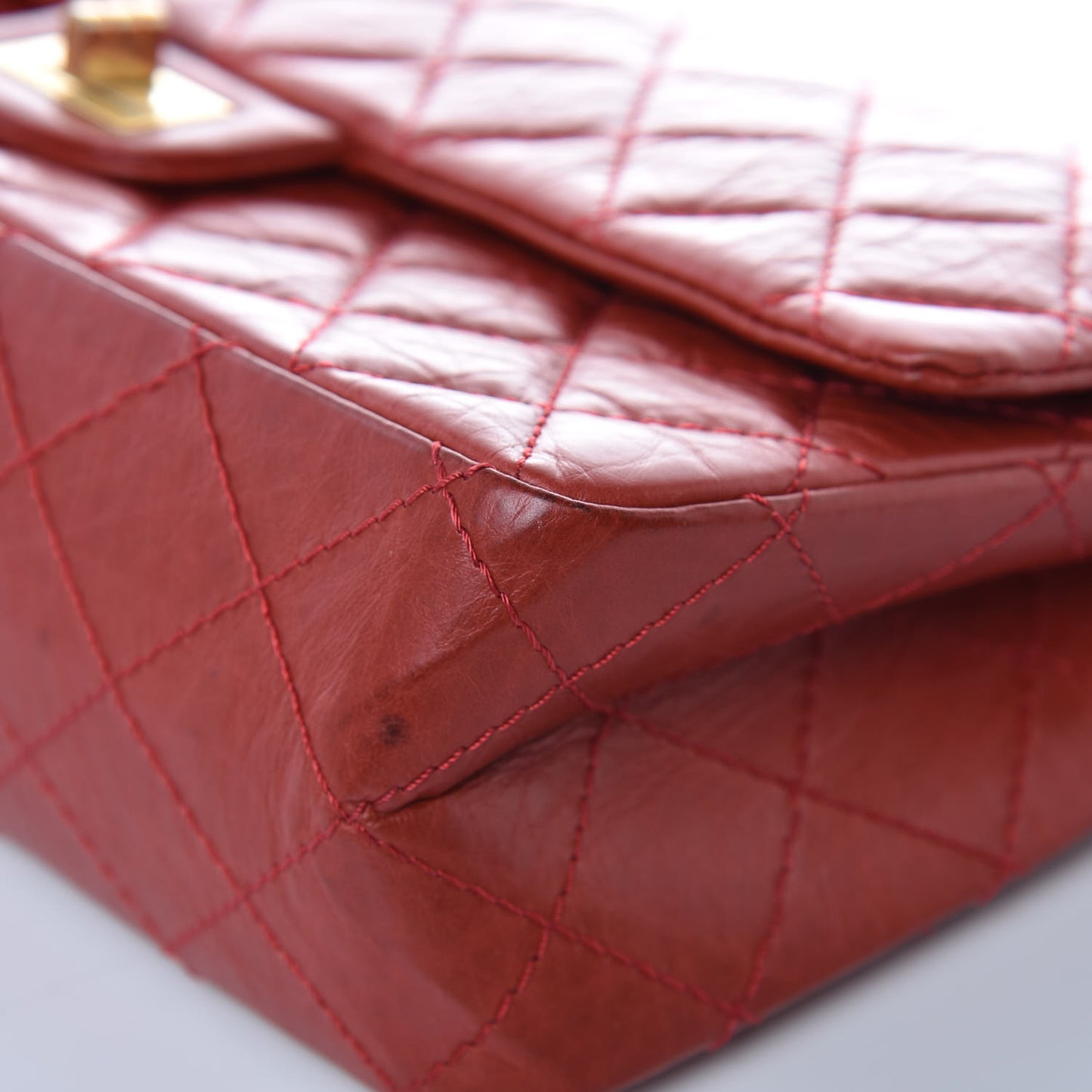 Aged Calfskin Quilted 2.55 Reissue 226 Flap Red