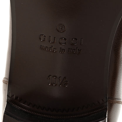 Gucci GG Monogram Goatskin Mens GG Loafers 10.5 Brown 7 of 9
