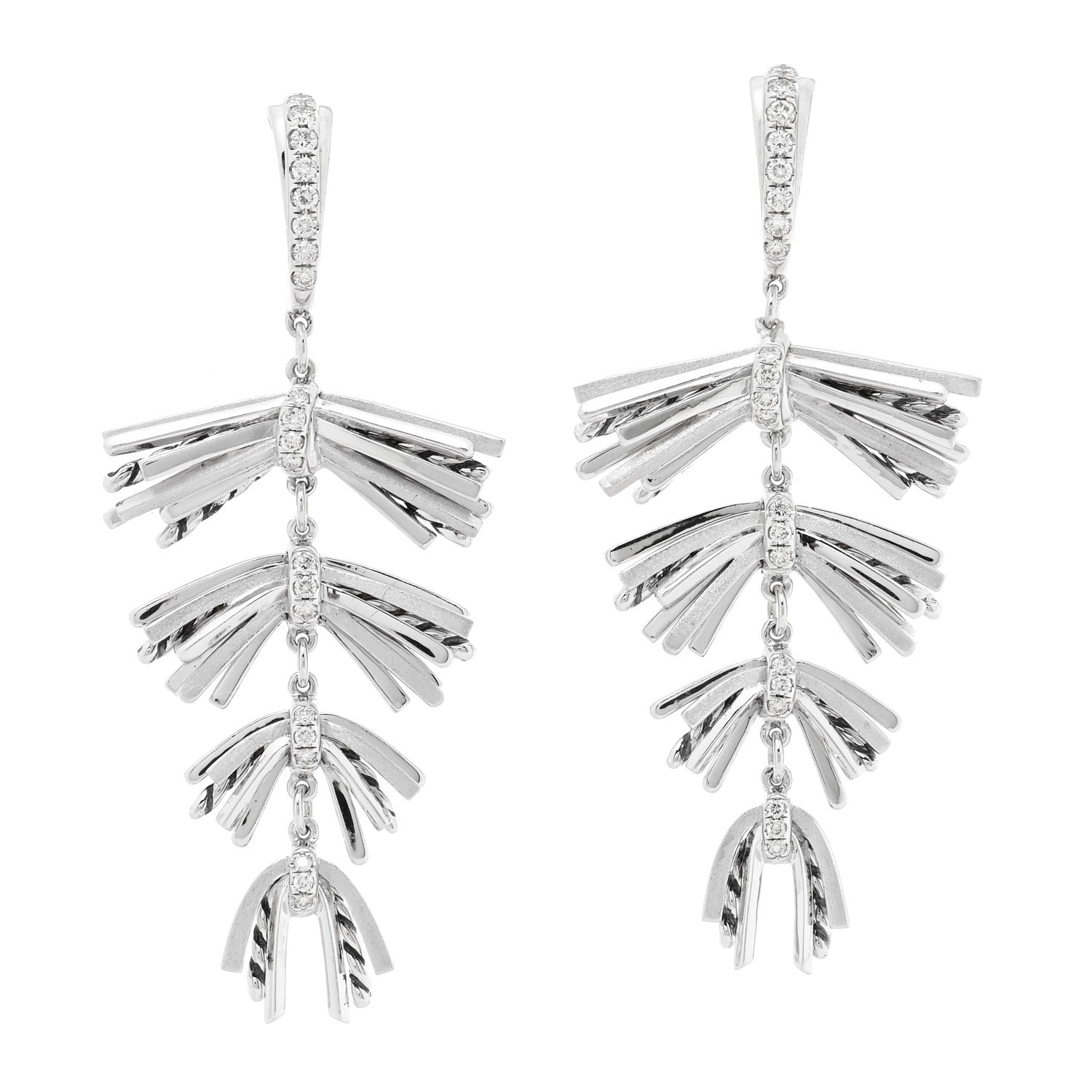 David Yurman Sterling Silver Diamond Angelika Fringe Earrings 1 of 4