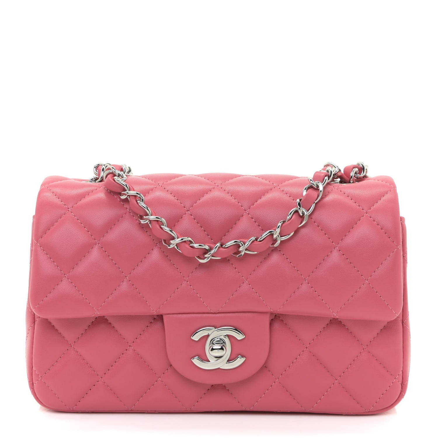Chanel Lambskin Quilted Mini Rectangular Flap Pink 1 of 11