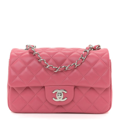 Chanel Lambskin Quilted Mini Rectangular Flap Pink 1 of 11