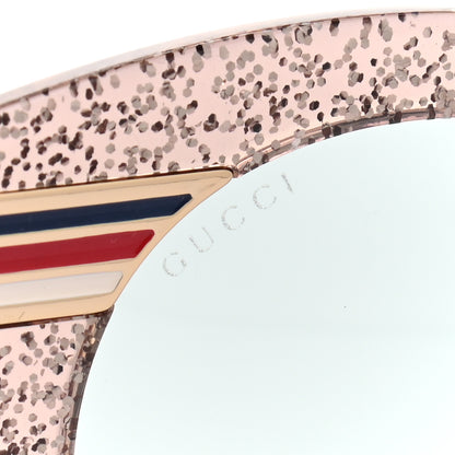 Gucci Acetate Round Frame Web Glitter GG0282SA Sunglasses Pink 8 of 8