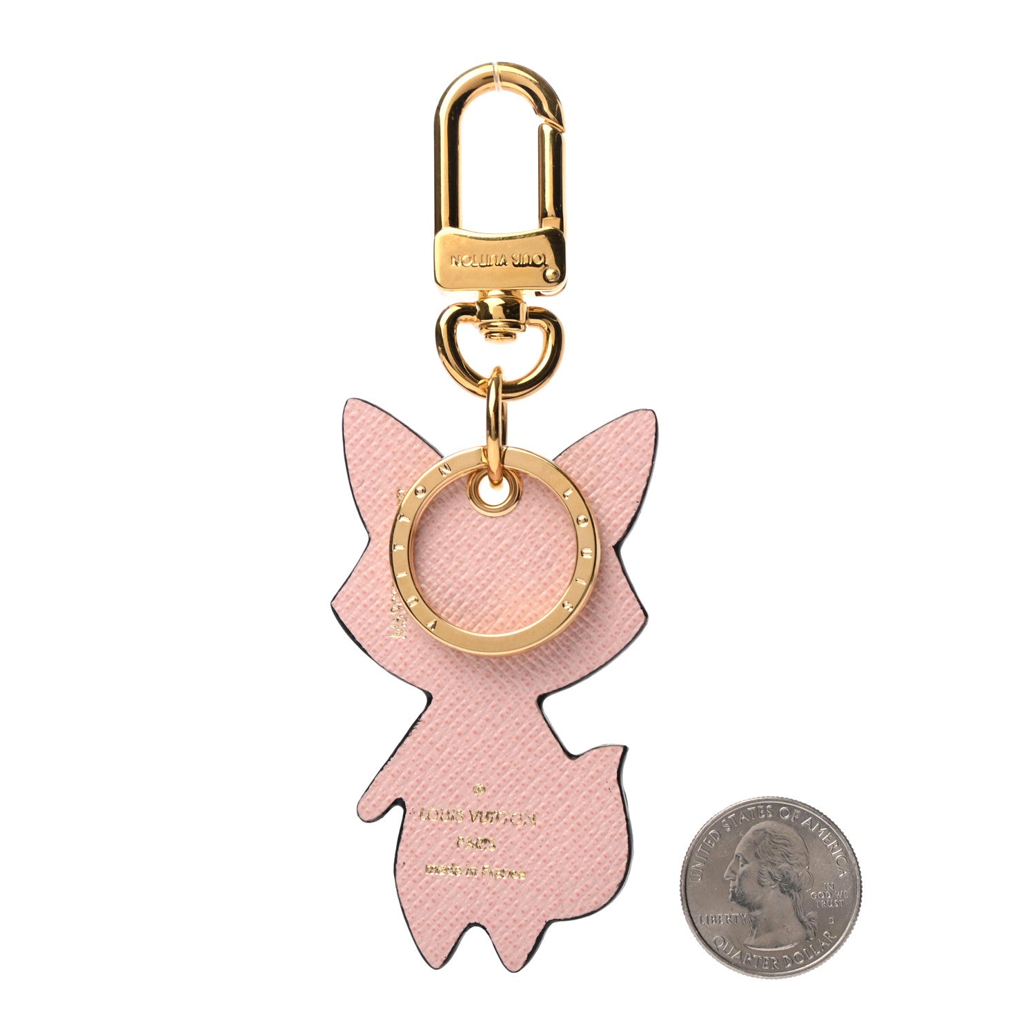 Louis Vuitton Calfskin Monogram Cute Fox Charm Key Holder Rose Ballerine 2 of 5