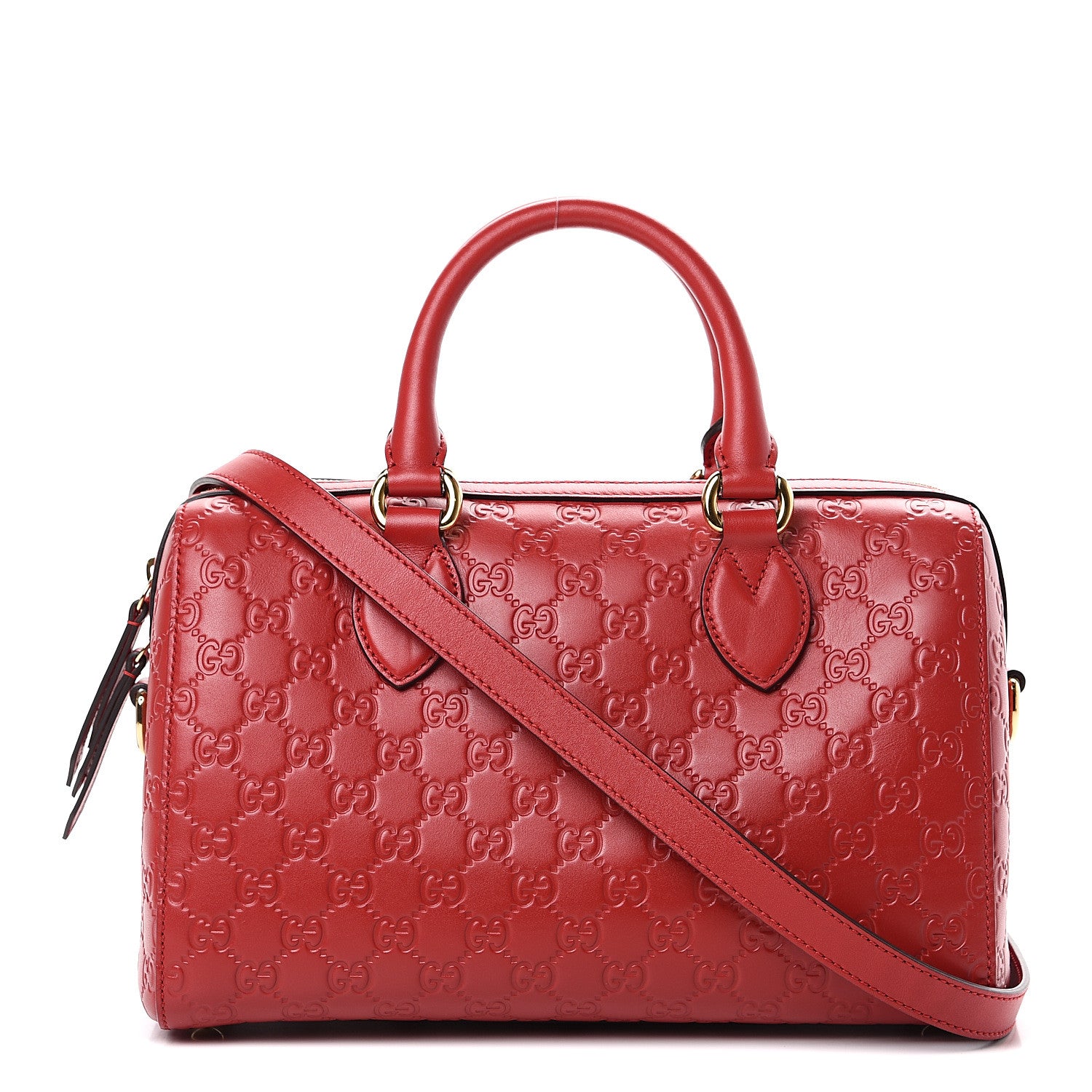 Gucci Guccissima Signature Boston Hibiscus Red 1 of 9