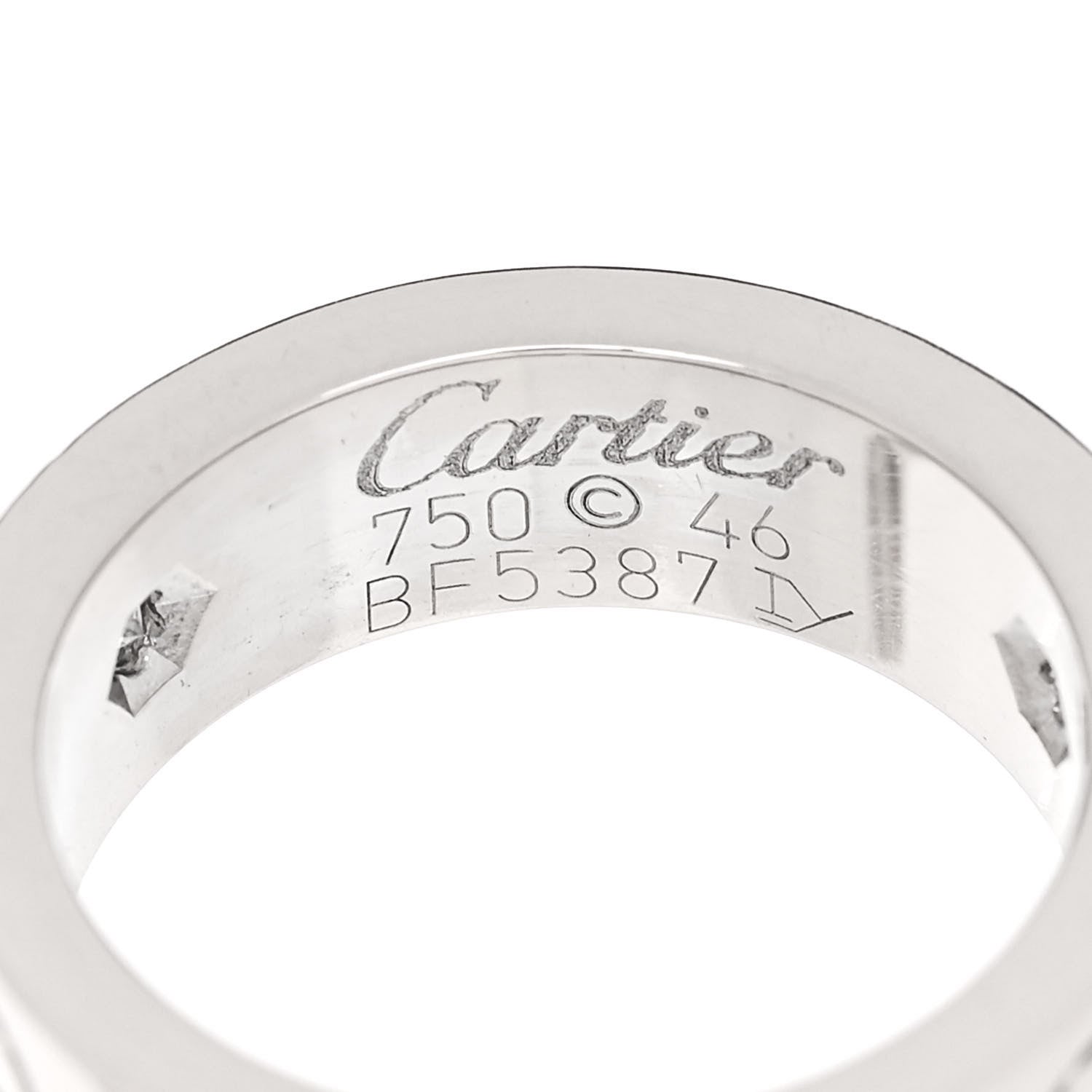 Cartier 18K White Gold 3 Diamond 5.5mm LOVE Ring 46 3.75 4 of 4
