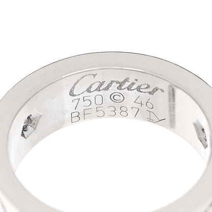 Cartier 18K White Gold 3 Diamond 5.5mm LOVE Ring 46 3.75 4 of 4