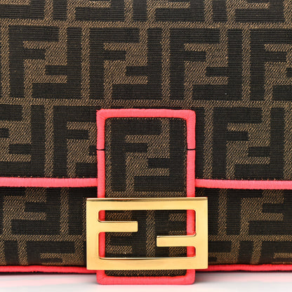 Fendi Fabric Jacquard FF 1974 Baguette Tobacco Moro Fuxia Fluo 8 of 12