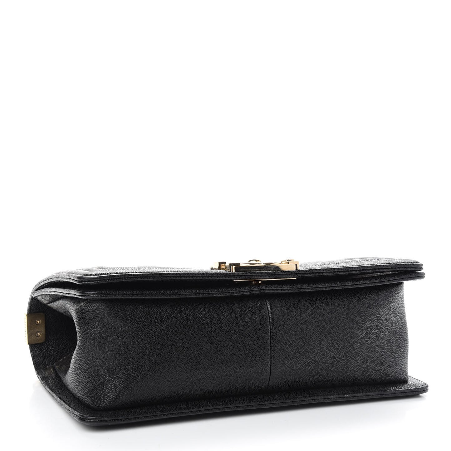 Caviar Chevron Quilted Medium Boy Flap Black
