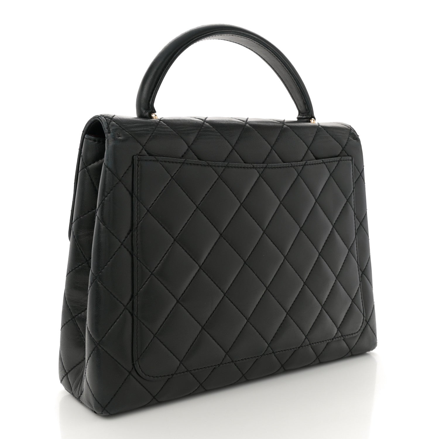 Chanel Lambskin Quilted Jumbo Kelly Flap Bag Black 3 of 11
