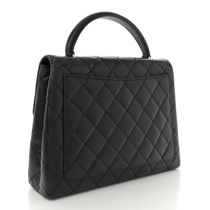 Chanel Lambskin Quilted Jumbo Kelly Flap Bag Black 3 of 11