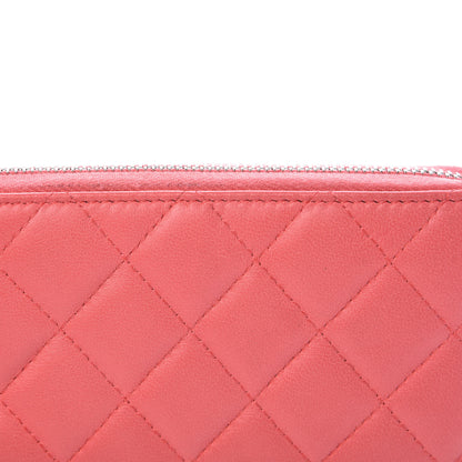 Chanel Lambskin Quilted Small Zip Around Wallet Pink 9 of 9