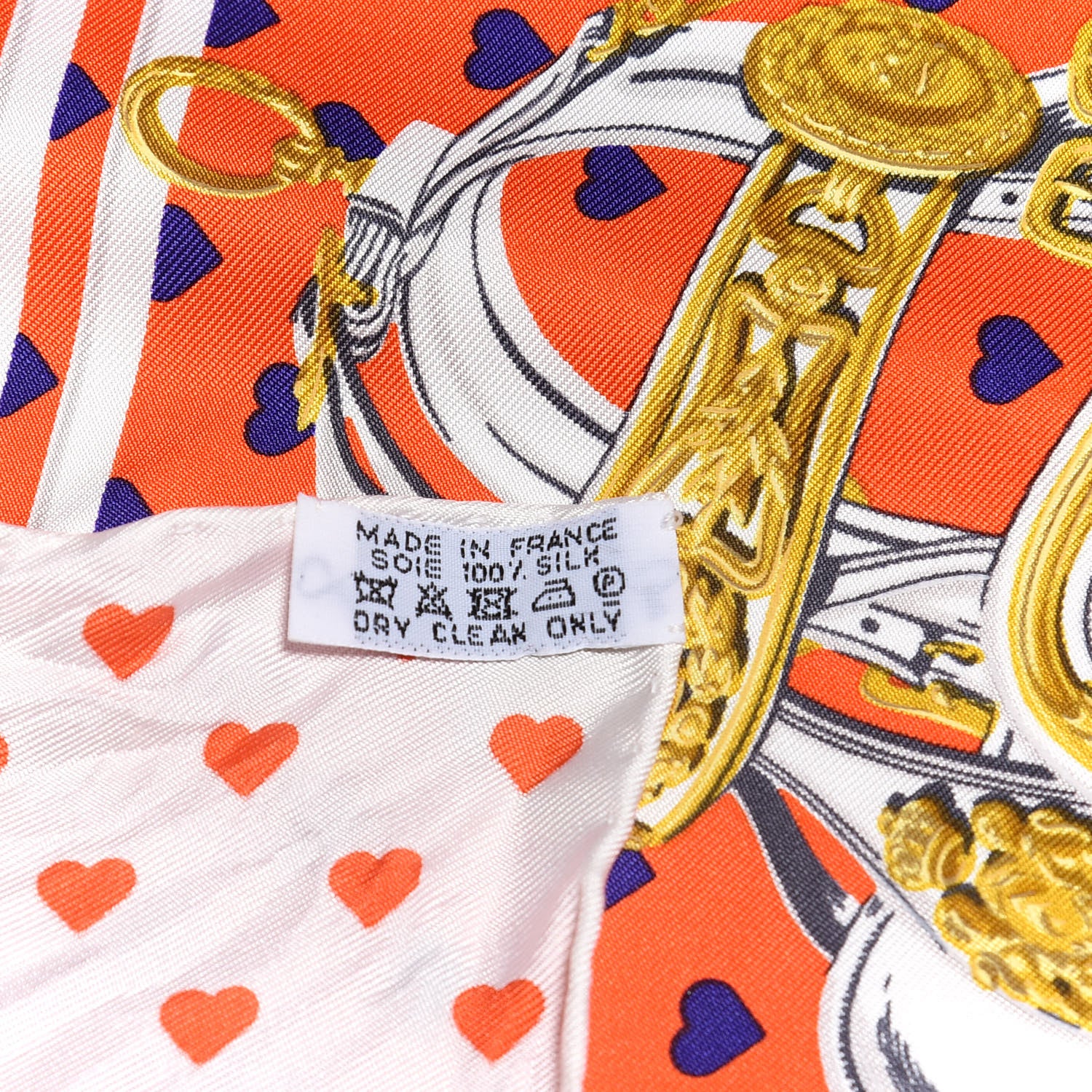 Hermes Silk Brides De Gala Love Scarf 90 Orange Marine White 2 of 4