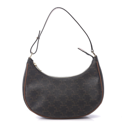 Celine Triomphe Canvas Calfskin Ava Shoulder Bag Tan 1 of 9