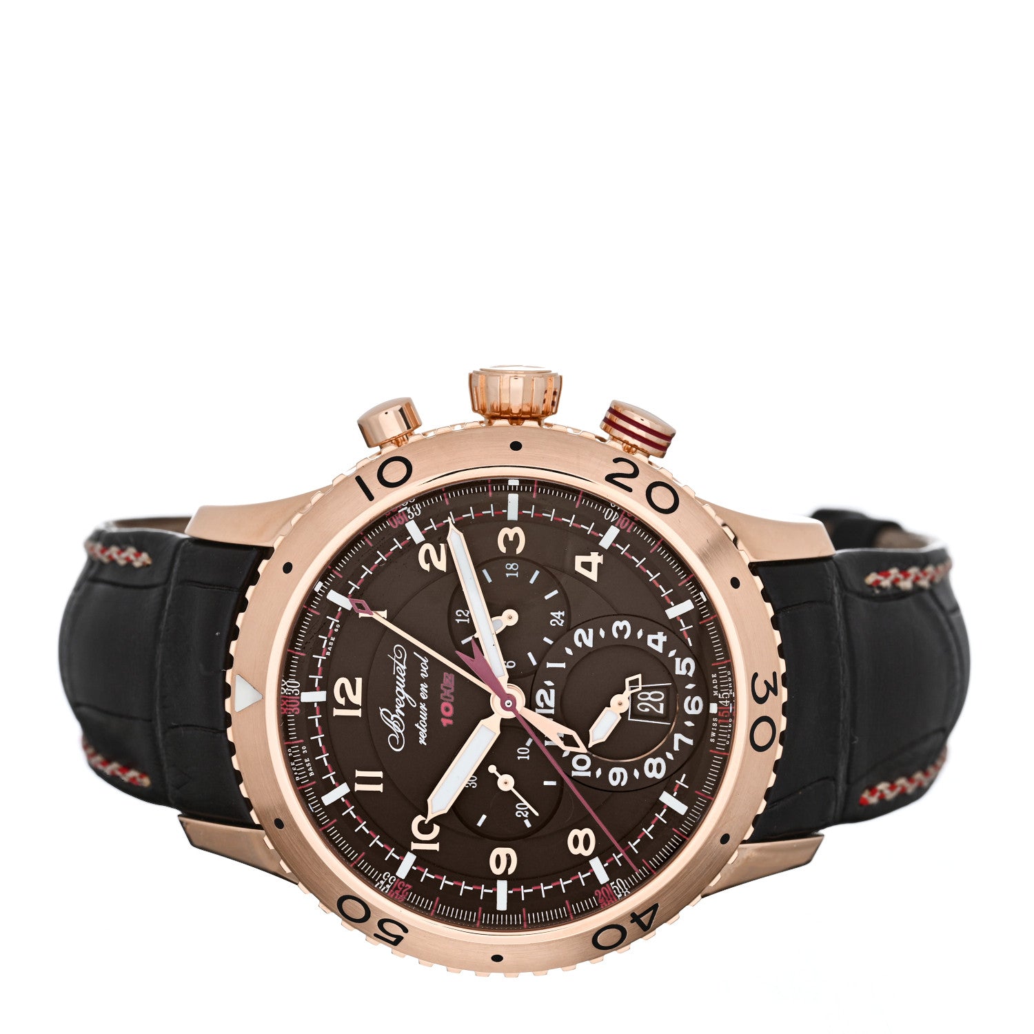 Breguet 18K Rose Gold Alligator 44mm Type XXII Flyback Chronograph Automatic Watch Brown 3880BR/Z2/9XV 2 of 5