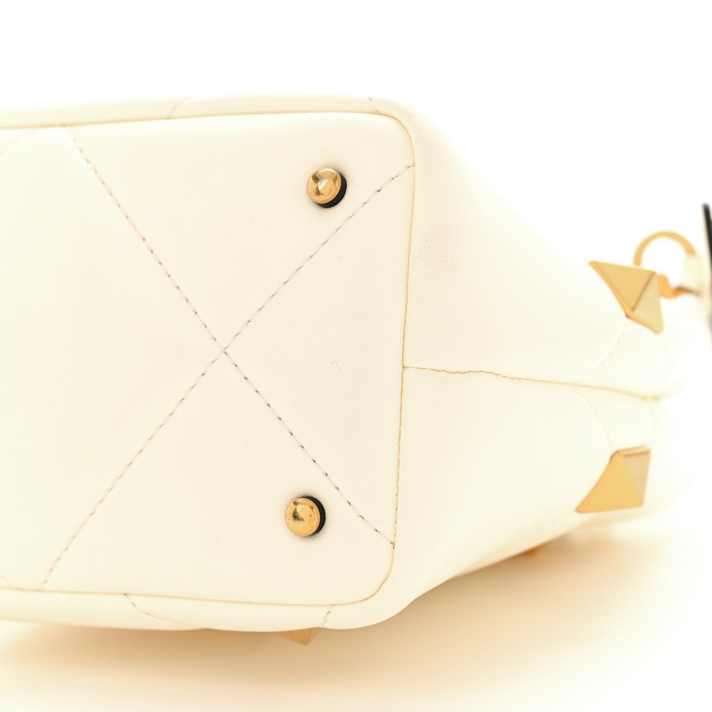 Nappa Small Roman Stud The Handle Bag Ivory
