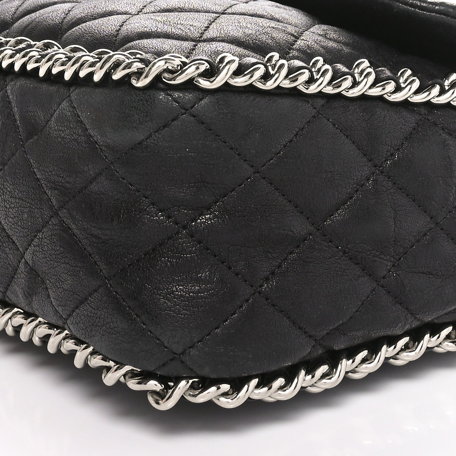 Chanel Washed Lambskin Quilted Maxi Chain Around Flap Black 10 of 10