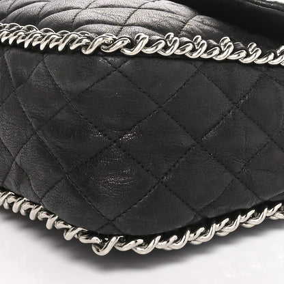 Chanel Washed Lambskin Quilted Maxi Chain Around Flap Black 10 of 10