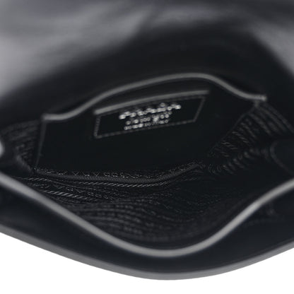 Prada Brushed Calfskin Nylon Small Margit Flap Bag Black 5 of 11