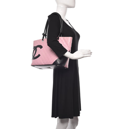 Chanel Calfskin Quilted Large Cambon Tote Pink Black 2 of 20