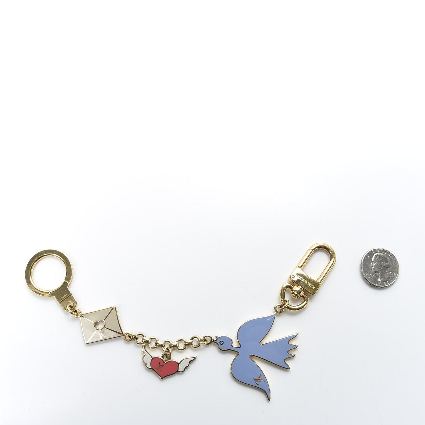 Enamel Love Birds Bag Charm