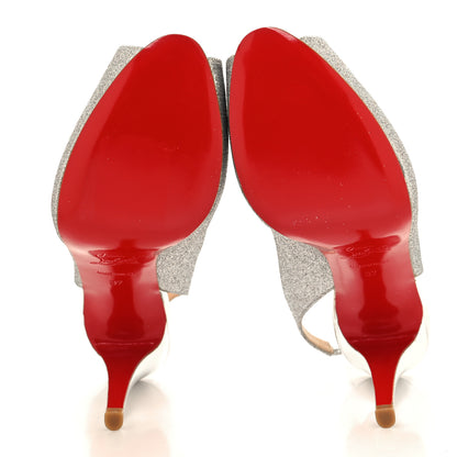 Christian Louboutin Glitter No Prive 100 Pumps 37 Silver 5 of 8