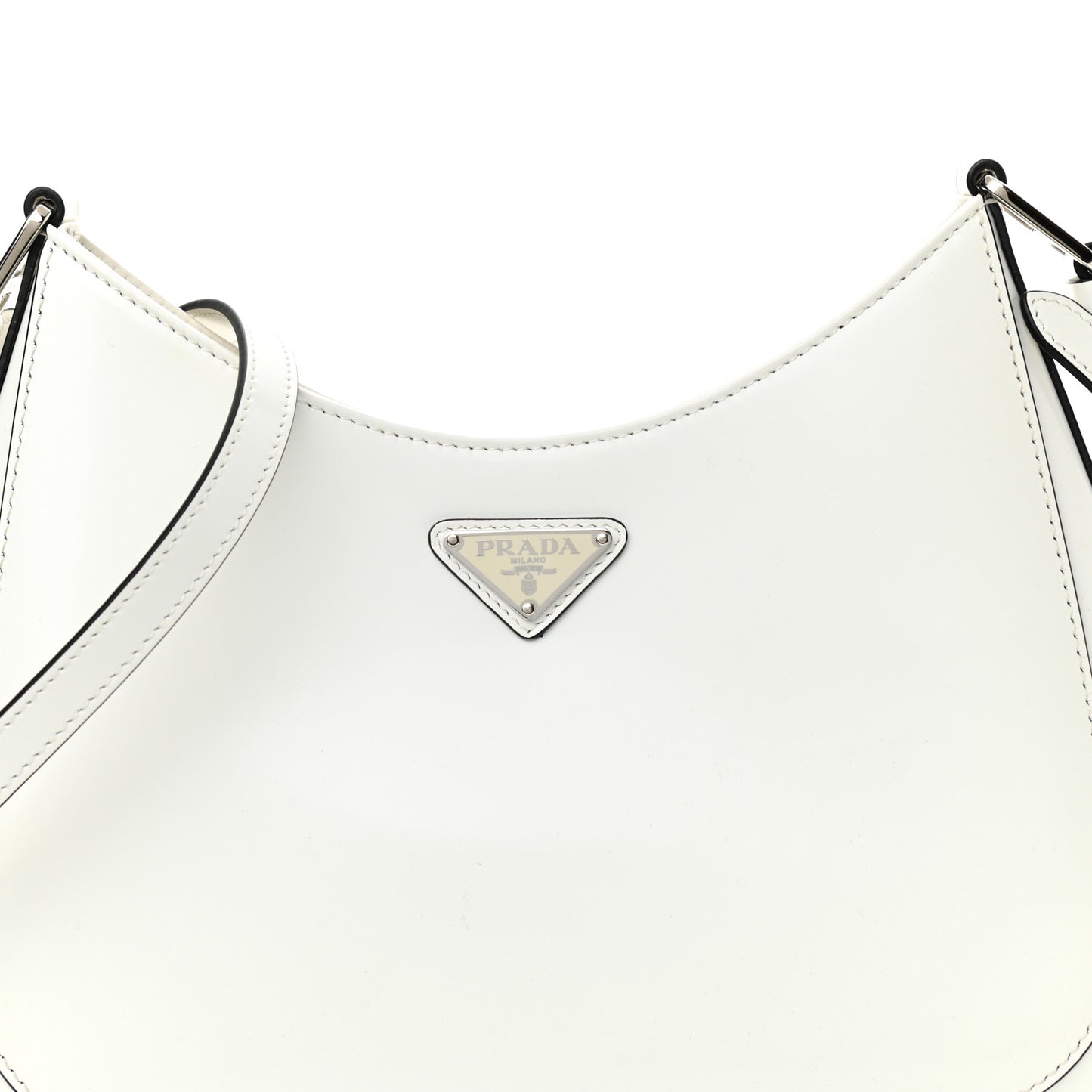 Spazzolato Cleo Adjustable Strap Shoulder Bag White Black