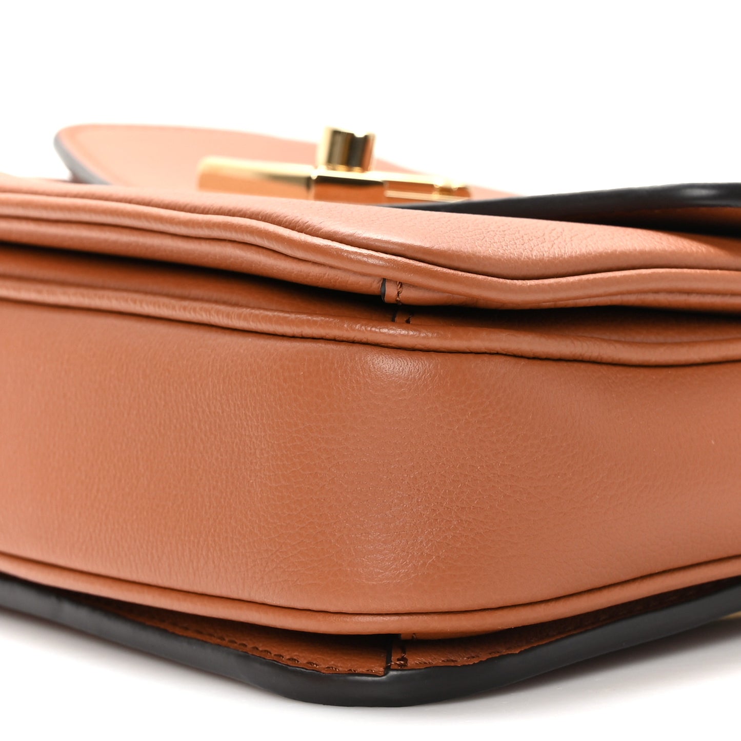 Grained Calfskin Lockme Oxford Cognac