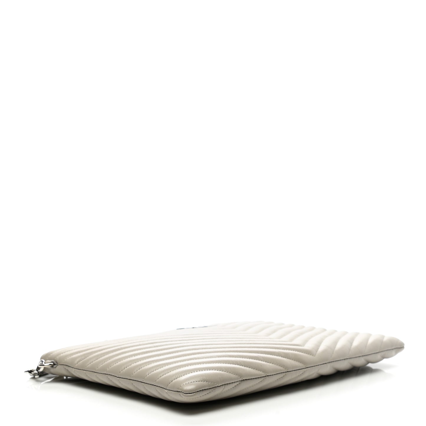 Calfskin Matelasse Chevron Monogram Document Holder Granite