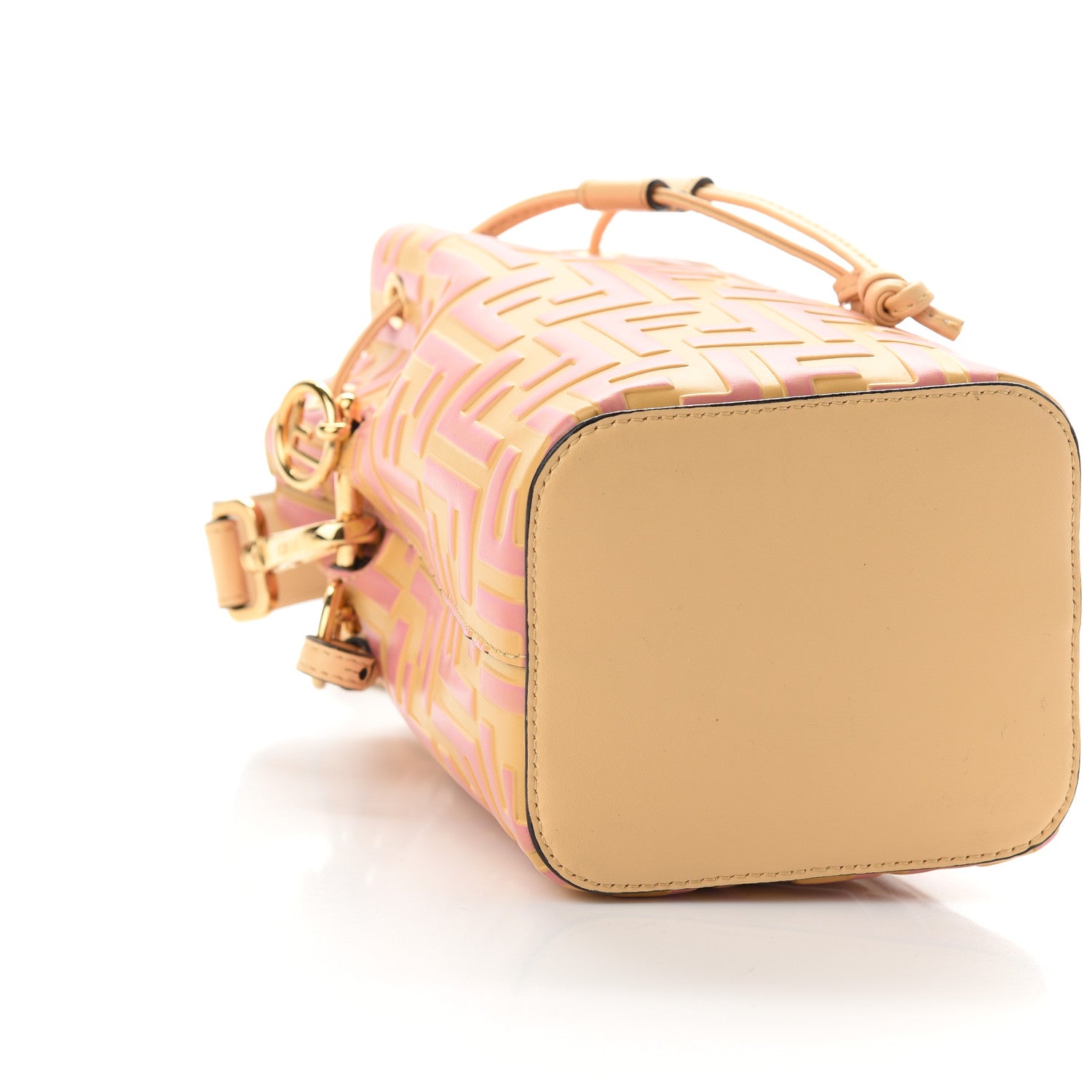 Fendi Vitello Liberty F is Fendi Bi-Color FF 1974 Embossed Mini Mon Tresor Bucket Bag Savana Lollypop 8 of 9