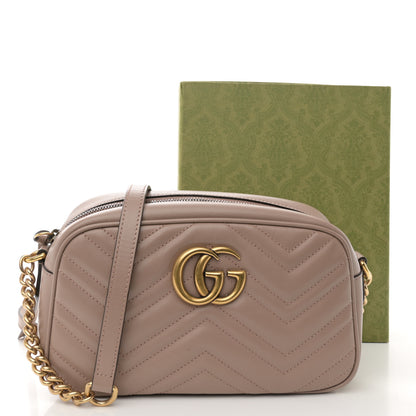Gucci Calfskin Matelasse Small GG Marmont Chain Shoulder Bag Porcelain Rose 11 of 11