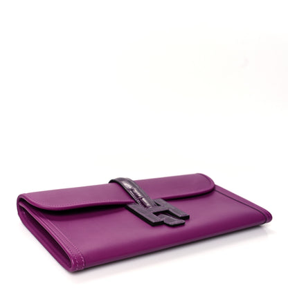 Hermes Swift Shiny Alligator Jige Elan Touch 29 Clutch Anemone 4 of 10