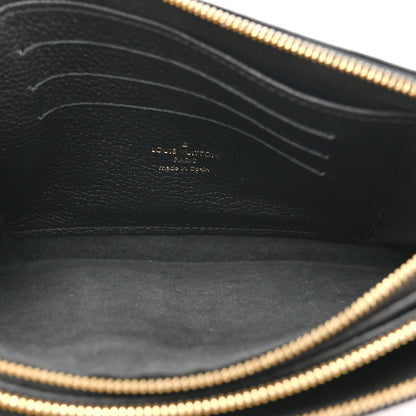 Louis Vuitton Empreinte Monogram Giant Double Zip Pochette Black Cream 5 of 11
