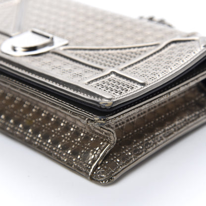 Christian Dior Metallic Patent Micro-Cannage Mini Diorama Flap Bag Gold 7 of 11