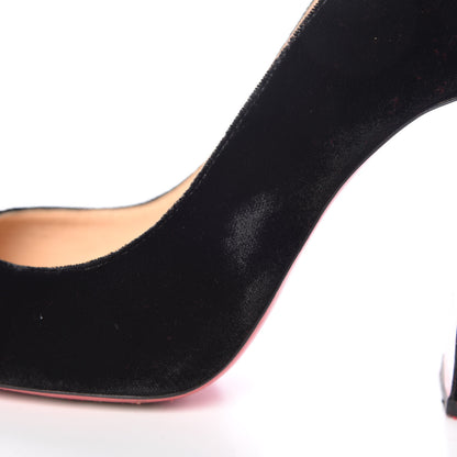 Christian Louboutin Velvet Cadrilla Corazon 100 Pumps 38.5 Black 9 of 11