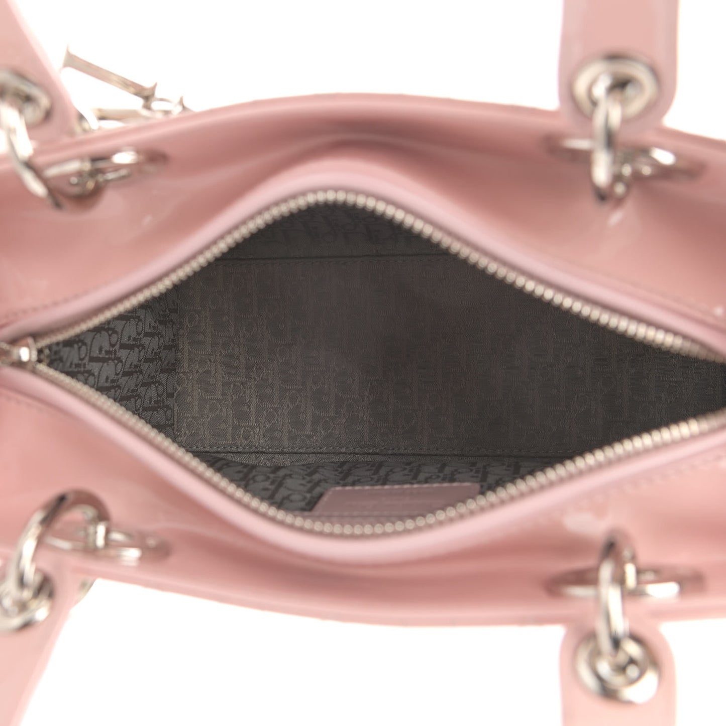 Patent Cannage Medium Lady Dior Rose Clair