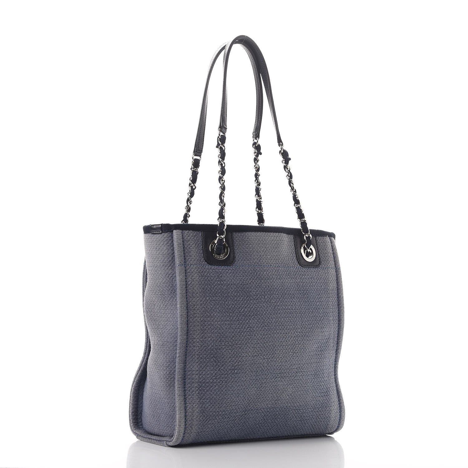 Chanel Canvas Mini Deauville Tote Denim Blue 3 of 9