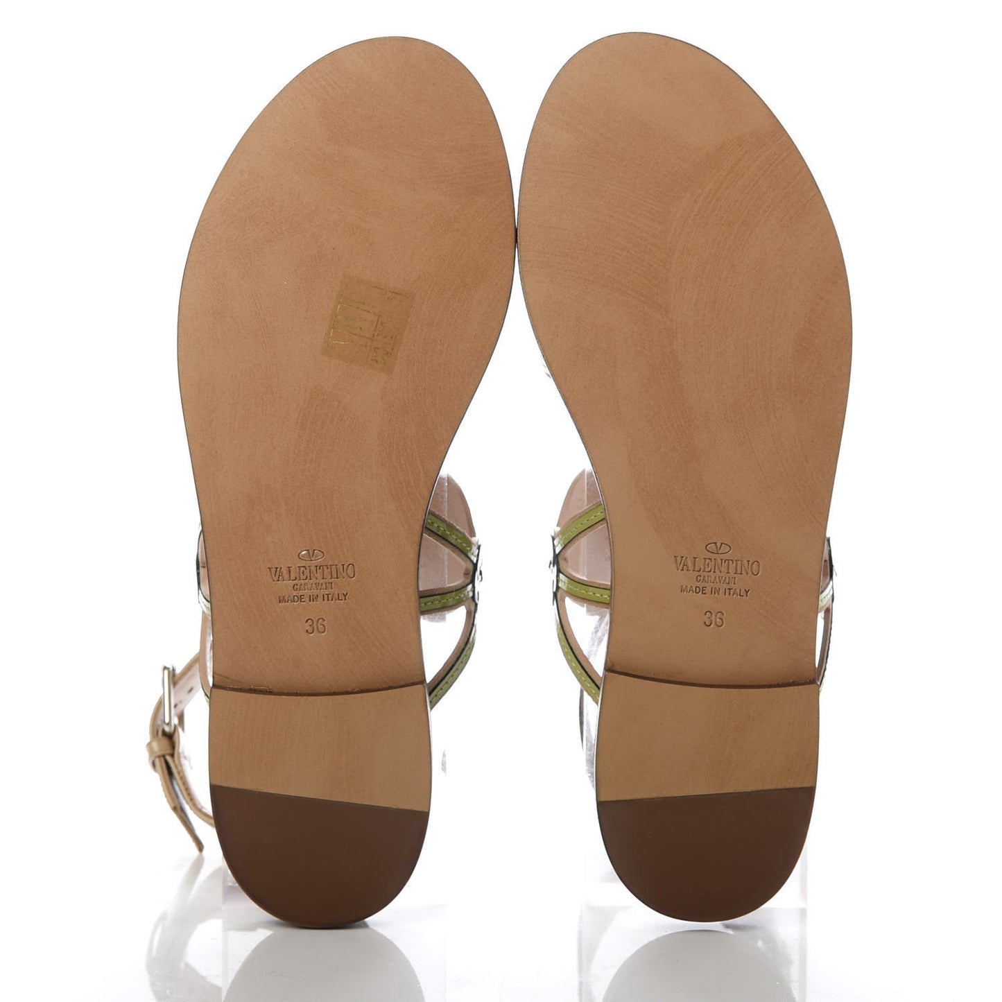 Patent Loveblade Caged Flat Sandals 36 Camel Rose