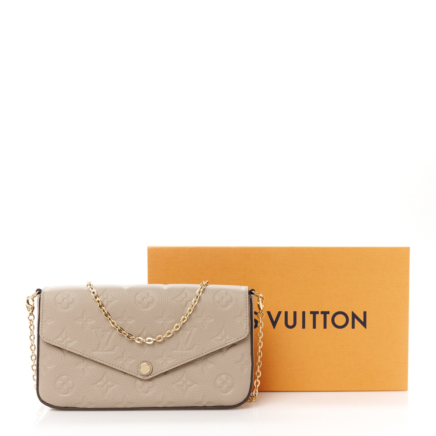 Louis Vuitton Empreinte Pochette Felicie Chain Wallet Tourterelle 17 of 17
