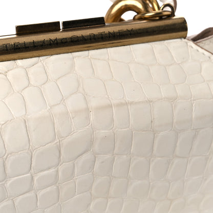 Stella McCartney Crocodile Embossed Structured Shoulder Bag White 14 of 14