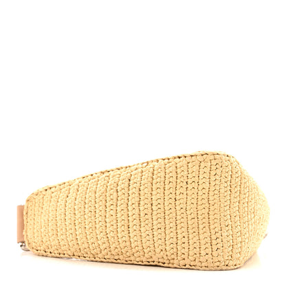 Prada Yarn Raffia Effect Crochet Triangle Shoulder Bag Naturale 4 of 16