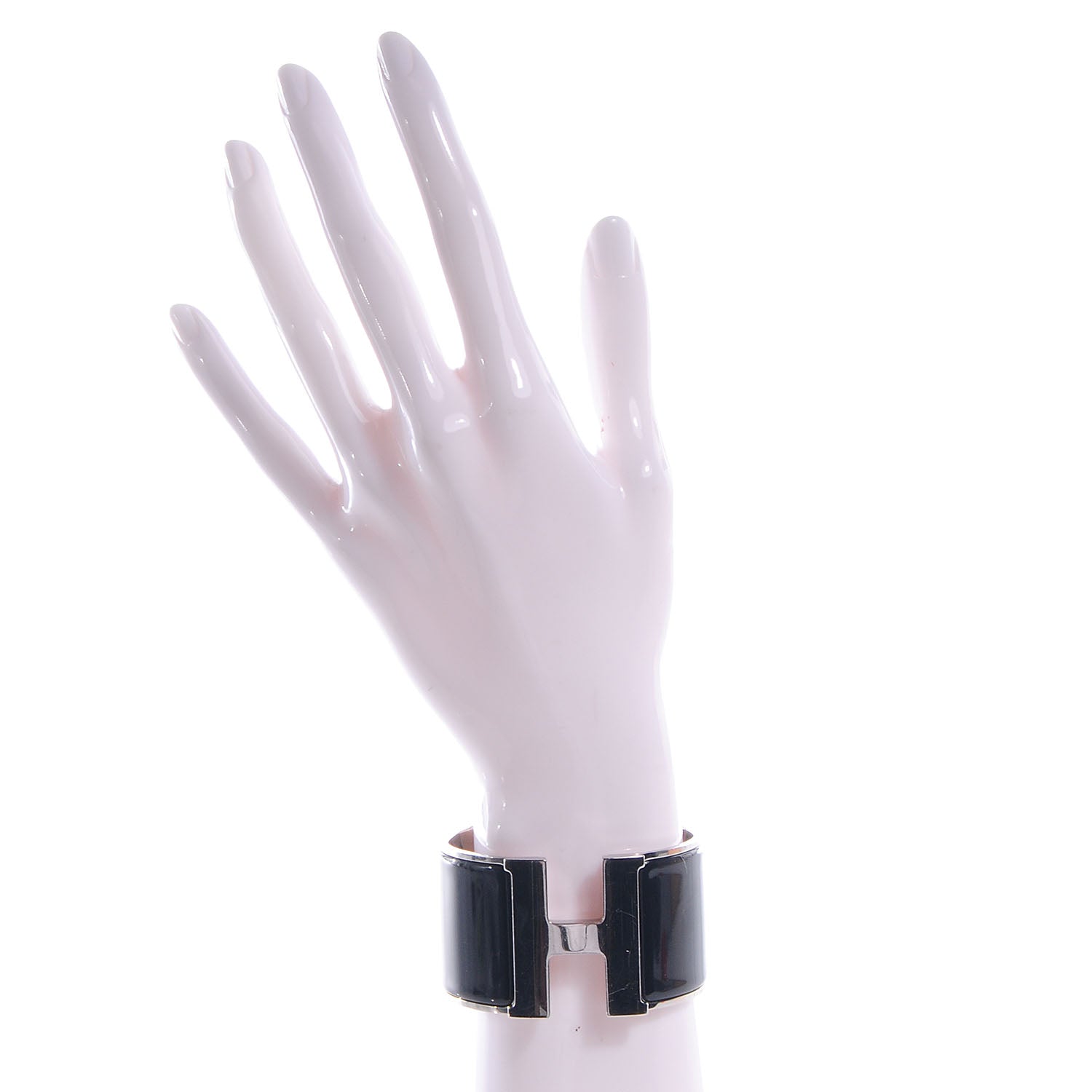Hermes Enamel Extra Wide Clic Clac H Bracelet PM Black 2 of 5