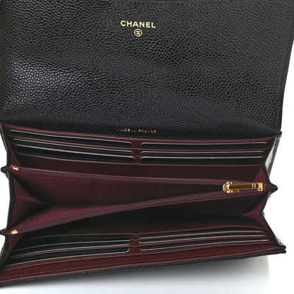 Chanel Caviar Quilted Large Gusset Flap Wallet Black 5 of 8