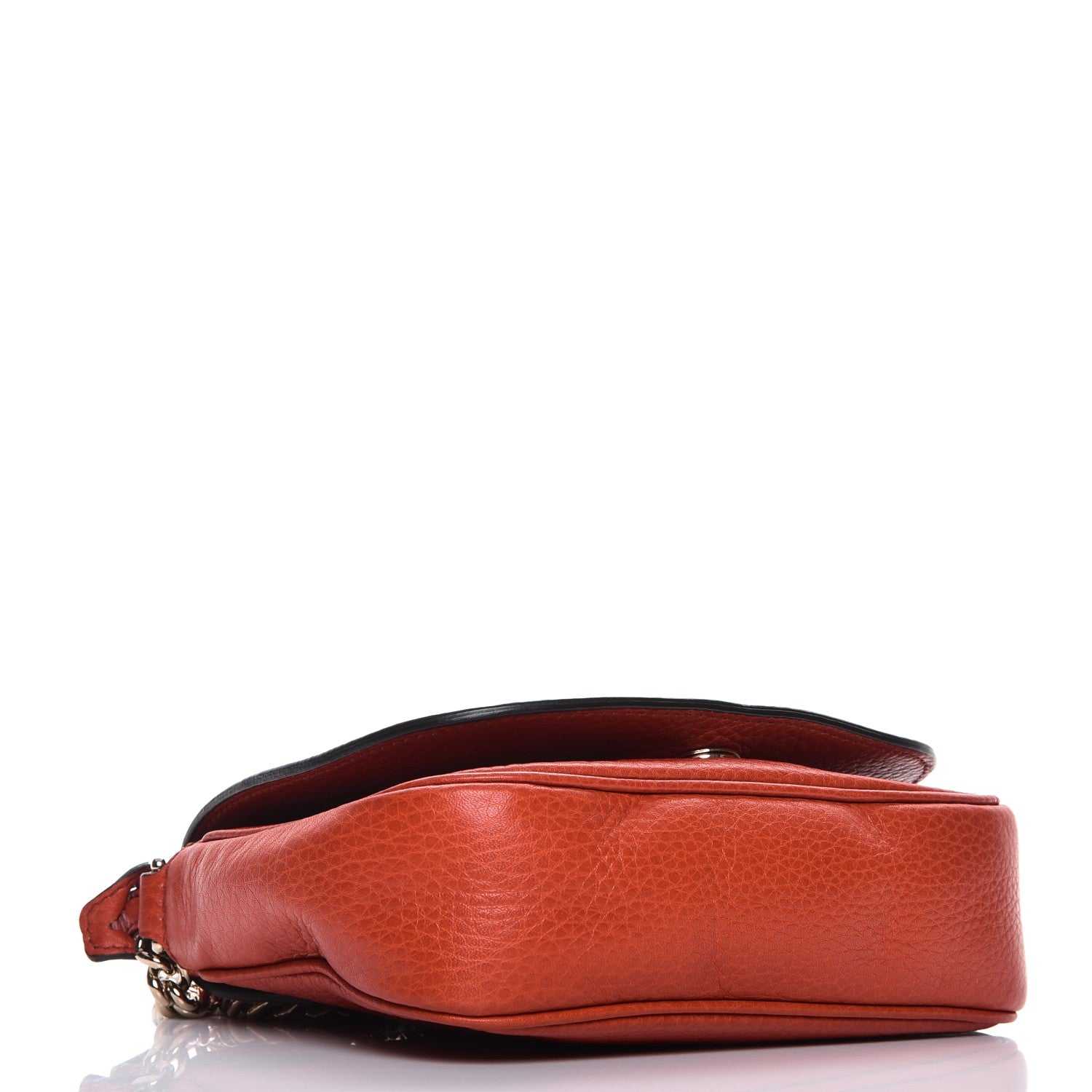 Gucci Pebbled Calfskin Small Soho Flap Crossbody Sun Orange 4 of 9