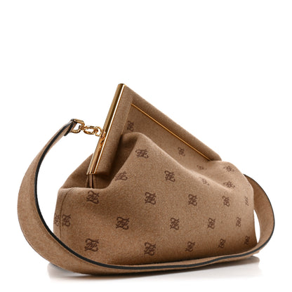 Fendi Flannel Karligraphy Embroidered Medium Fendi First Camel 3 of 9