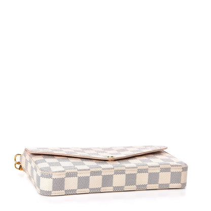 Louis Vuitton Damier Azur Pochette Felicie Chain Wallet Rose Ballerine 4 of 13