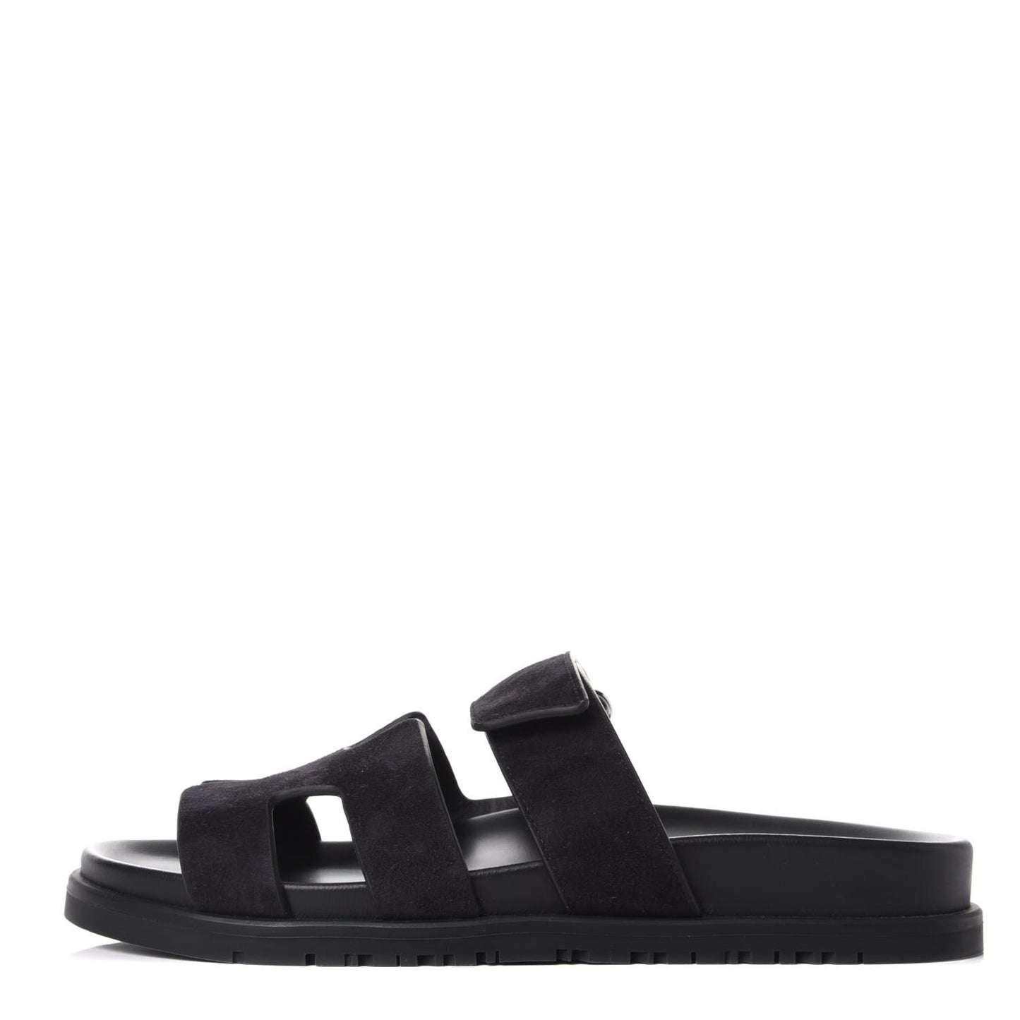 Suede Goatskin Womens Chypre Sandals 37 Black