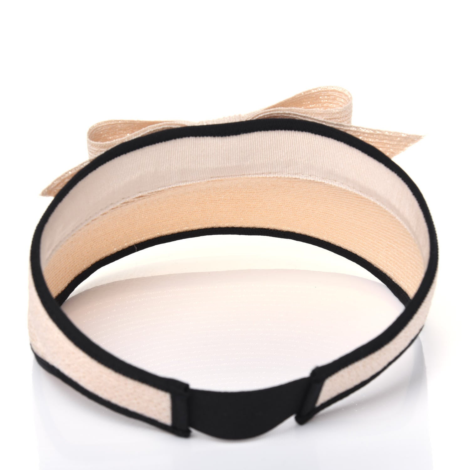 Chanel Straw Grosgrain Visor M Beige Black 5 of 7
